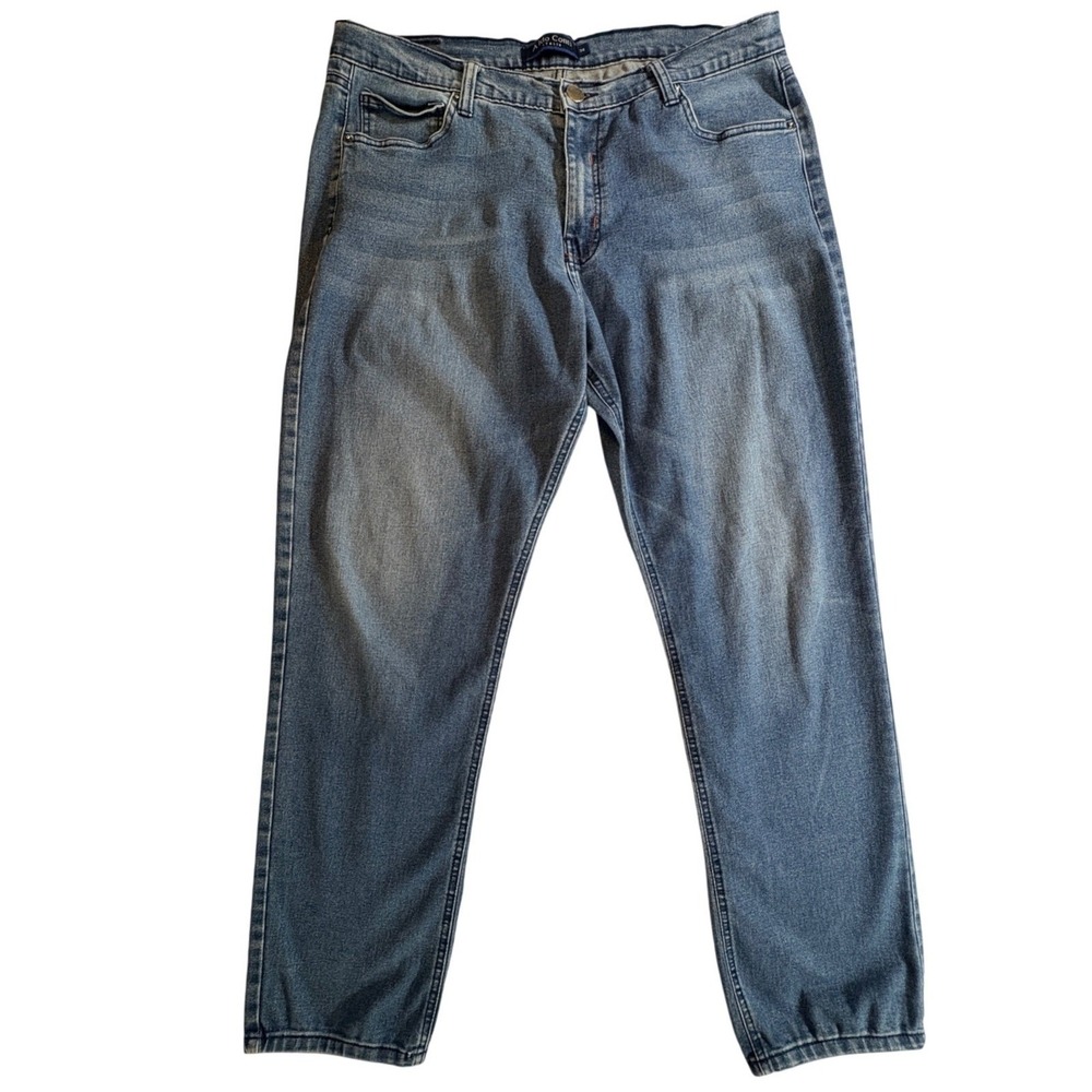 Aldo Conti Italia Straight Leg Jeans Mens 36 Blue Stretch Mid Wash Casual Denim